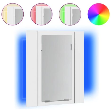 LED Bathroom Mirror Cabinet White 40x12x45 cm Acrylic vidaXL