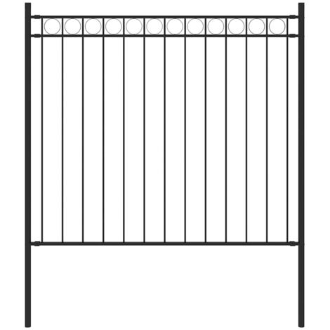 Garden Fence Steel 1.81x0.8 m Black vidaXL