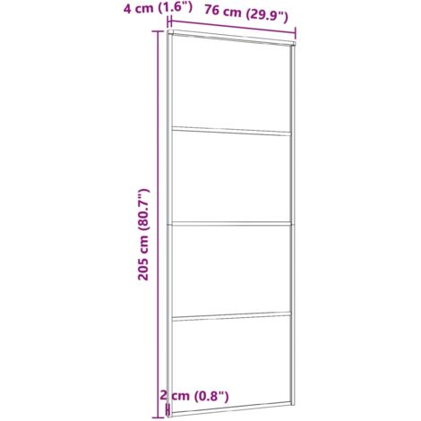 Sliding Door Aluminium and ESG Glass 76x205 cm Black vidaXL