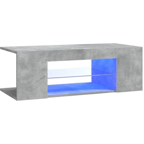 vidaXL TV Cabinet with LED Lights Concrete Grey 90x39x30 cm - Grey