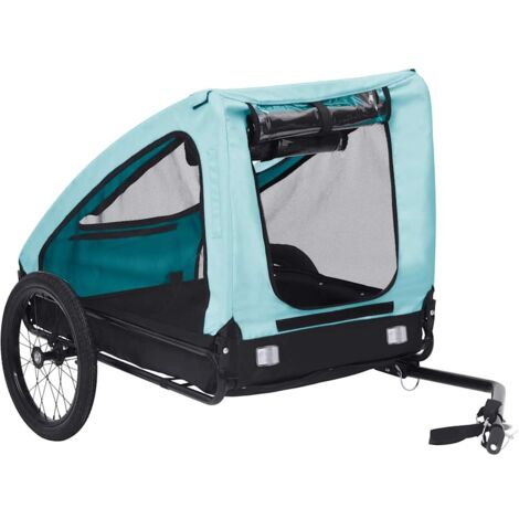 Pet Bike Trailer Blue and Black vidaXL