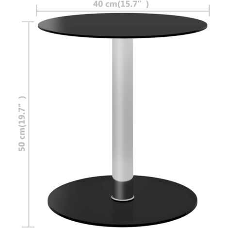 Coffee Table Black 40 cm Tempered Glass vidaXL