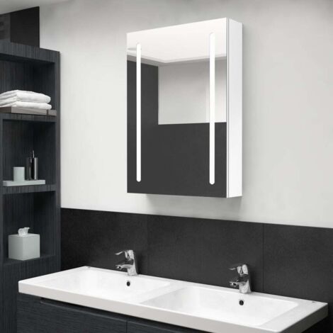 LED Bathroom Mirror Cabinet Shining White 50x13x70 cm vidaXL