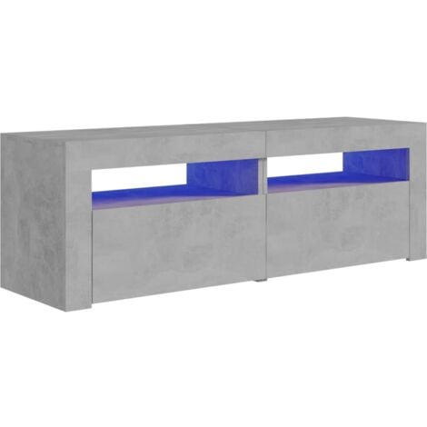 TV Cabinet with LED Lights Concrete Grey 120x35x40 cm vidaXL