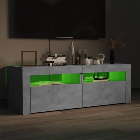 TV Cabinet with LED Lights Concrete Grey 120x35x40 cm vidaXL