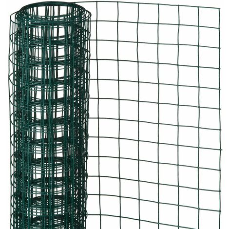 Wire Mesh Square 1x5 m 25 mm Plastic Coated Steel Green Nature