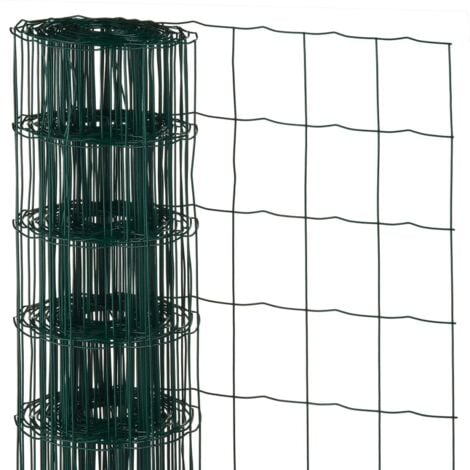 Wire Mesh Rectangular 0.6x10 m Plastic Coated Steel Green Nature