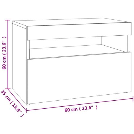 TV Cabinet with LED Lights Concrete Grey 60x35x40 cm vidaXL