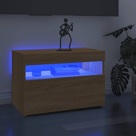 TV Cabinet with LED Lights Sonoma Oak 60x35x40 cm vidaXL
