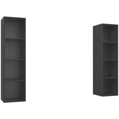 Wall-mounted TV Cabinets 2 pcs Grey Engineered Wood vidaXL