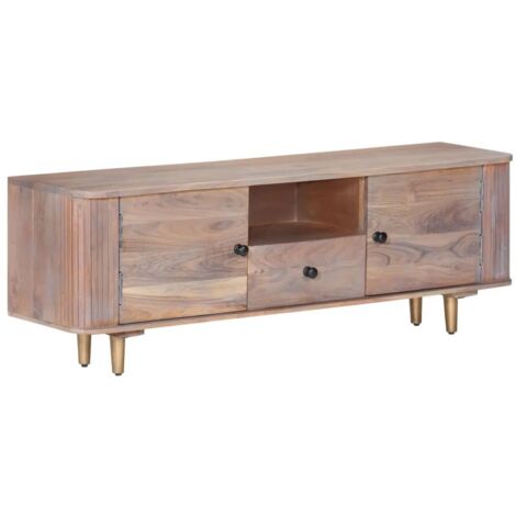 TV Cabinet 118x30x40 cm Solid Acacia Wood vidaXL (1/5)