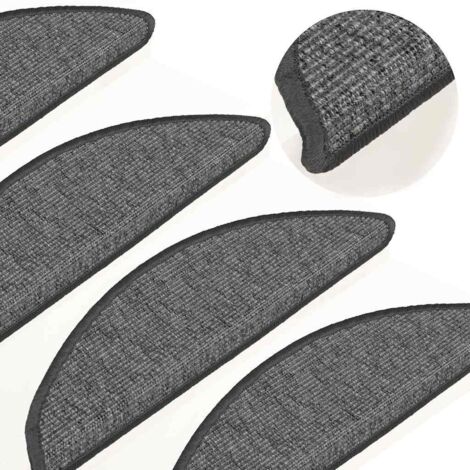 Stair Mats 15 pcs 56x17x3 cm Beige and Grey Half Round vidaXL