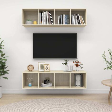 Wall-mounted TV Cabinets 2 pcs Sonoma Oak Engineered Wood vidaXL (1/5)