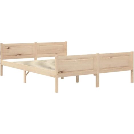 Bed Frame without Mattress Solid Pinewood 120x200 cm vidaXL