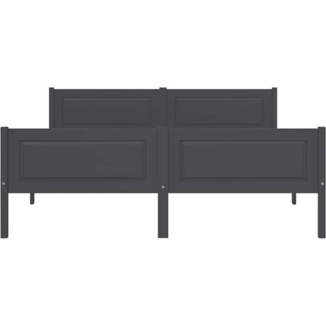 Bed Frame without Mattress Solid Pinewood Grey 140x200 cm vidaXL