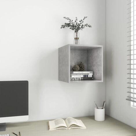 Wall Cabinet Concrete Grey 37x37x37 cm Engineered Wood vidaXL