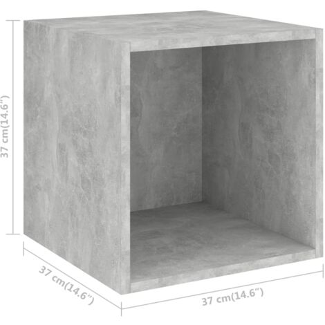Wall Cabinet Concrete Grey 37x37x37 cm Engineered Wood vidaXL