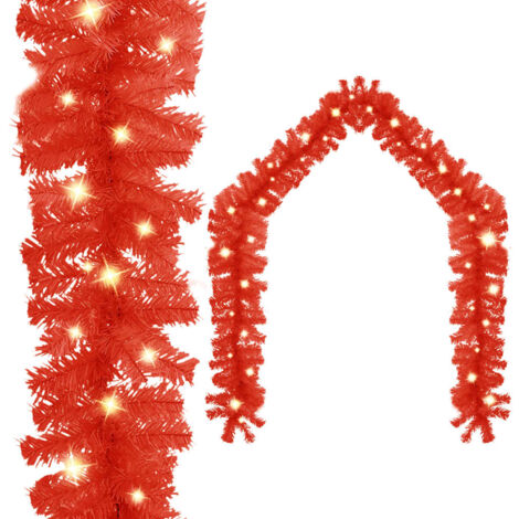 Christmas Garland with LED Lights 20 m Red vidaXL