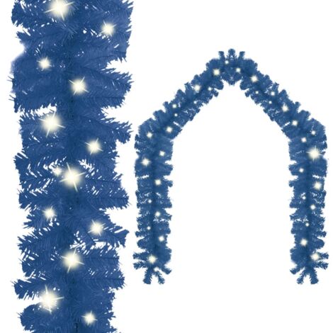 Christmas Garland with LED Lights 5 m Blue vidaXL