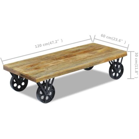 Coffee Table Mango Wood 120x60x30 cm vidaXL