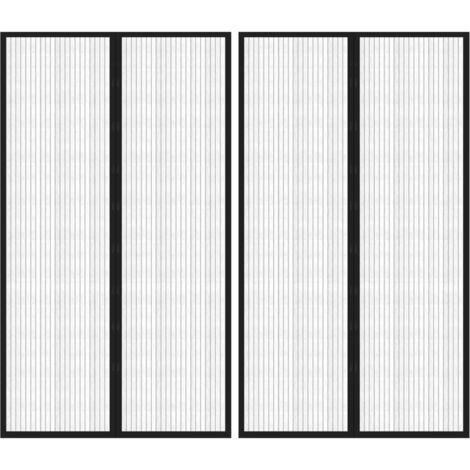 Insect Door Curtains 2 pcs with Magnet Blocks Black 200x80 cm vidaXL
