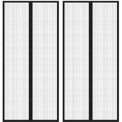 Insect Door Curtains 2 pcs with Magnet Blocks Black 210x90 cm vidaXL