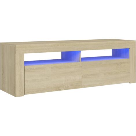 TV Cabinet with LED Lights Sonoma Oak 120x35x40 cm vidaXL
