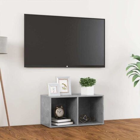 Vidaxl – TV cabinet concrete grey 72 x 35 x 36.5 cm – Engineered wood with 2 compartments – Can be placed horizontally or vertically (1/5)