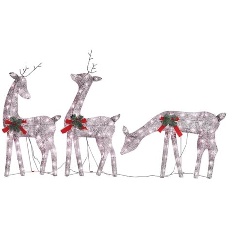 Christmas Reindeer Family 270x7x90 cm Gold Warm White Mesh vidaXL