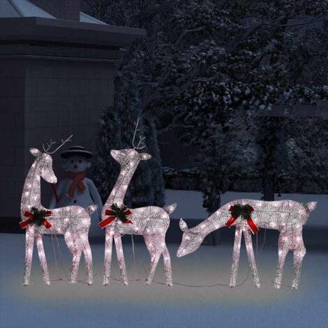 Christmas Reindeer Family 270x7x90 cm Gold Warm White Mesh vidaXL
