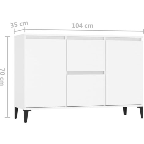 Sideboard White 104x35x70 cm Engineered Wood vidaXL