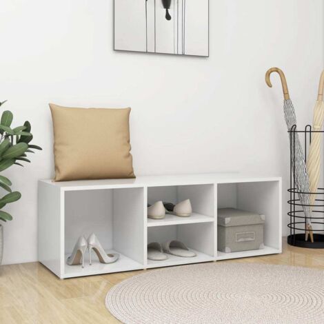 Shoe Storage Bench White Engineered wood 105 cm vidaXL (1/5)