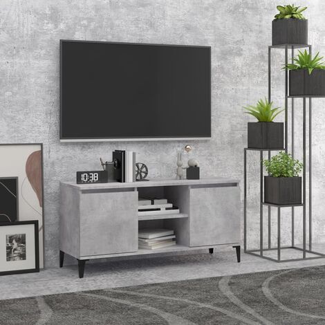 TV Cabinet with Metal Legs Concrete Grey 103.5x35x50 cm vidaXL
