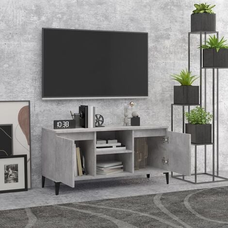 TV Cabinet with Metal Legs Concrete Grey 103.5x35x50 cm vidaXL