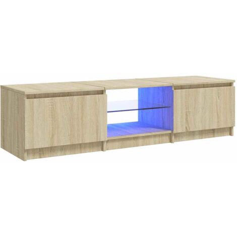 TV Cabinet with LED Lights Sonoma Oak 140x40x36 cm vidaXL