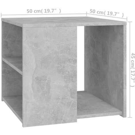 Side Table Concrete Grey 50x50x45 cm Engineered Wood vidaXL