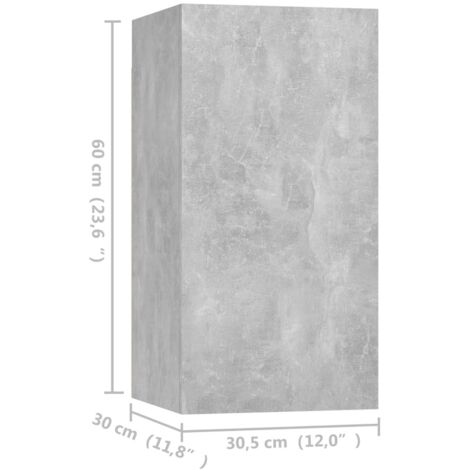 TV Cabinets 4 pcs Concrete Grey 30.5x30x60 cm Engineered Wood vidaXL
