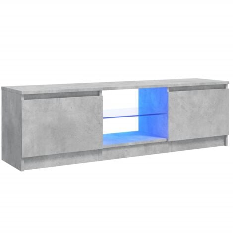 TV Cabinet with LED Lights Concrete Grey 120x30x35.5 cm vidaXL