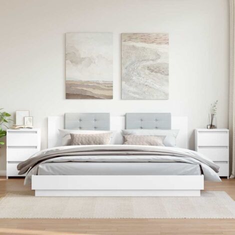 Bed Cabinets 2 pcs White 40x35x62.5 cm Engineered Wood vidaXL