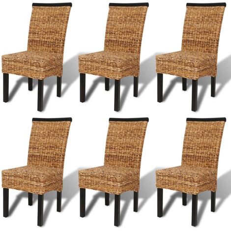Dining Chairs 6 pcs Abaca and Solid Mango Wood vidaXL