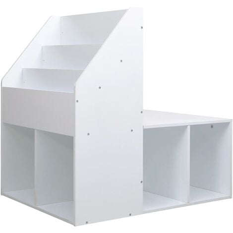 vidaXL Children's Cabinet with Bench White 60x78x78 cm MDF - White