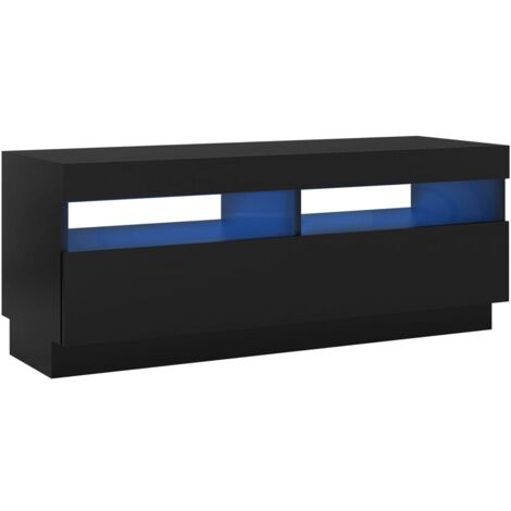 TV Cabinet with LED Lights Black 100x35x40 cm vidaXL