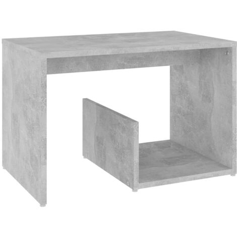 vidaXL Side Table 59x36x38 cm Chipboard Concrete Grey - Grey