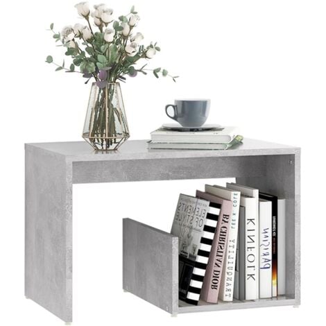 Side Table Concrete Grey 59x36x38 cm Engineered Wood vidaXL