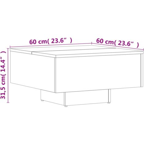 Coffee Table Concrete Grey 60x60x31.5 cm Engineered Wood vidaXL