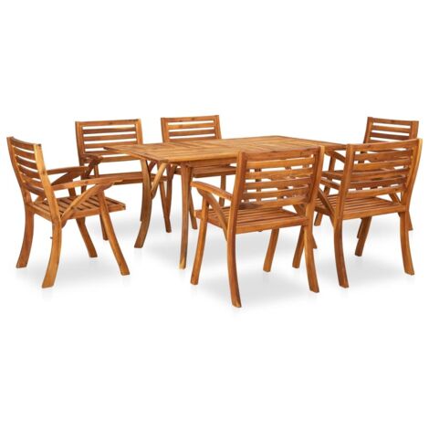 7 Piece Garden Dining Set 150x90 cm Solid Acacia Wood vidaXL (1/5)