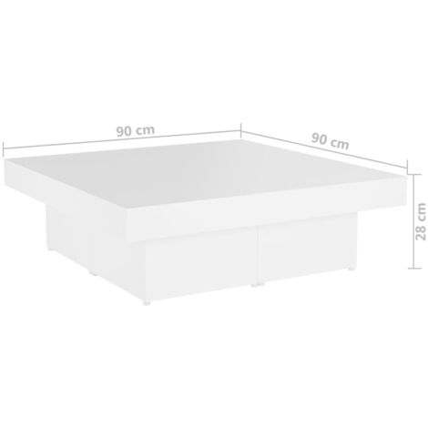 Coffee Table White 90x90x28 cm Engineered Wood vidaXL