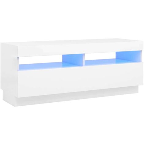 vidaXL TV Cabinet with LED Lights White 100x35x40 cm