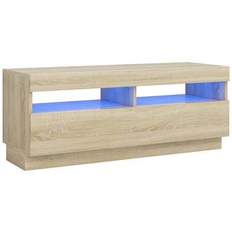 TV Cabinet with LED Lights Sonoma Oak 100x35x40 cm vidaXL