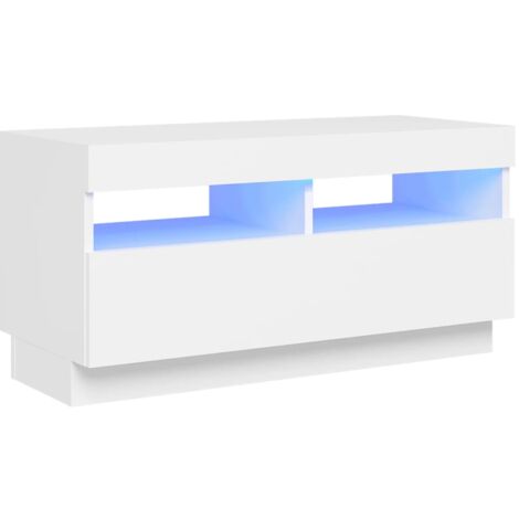 TV Cabinet with LED Lights White 80x35x40 cm vidaXL